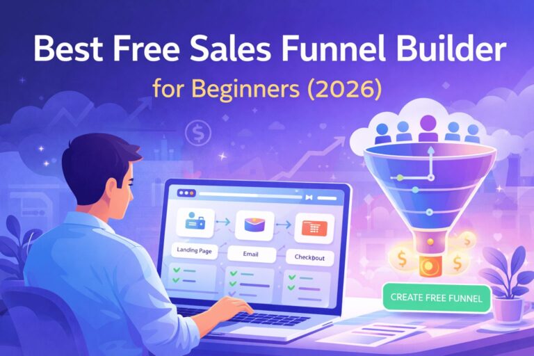 Best free sales funnel builder dashboard illustration for beginners in 2026.