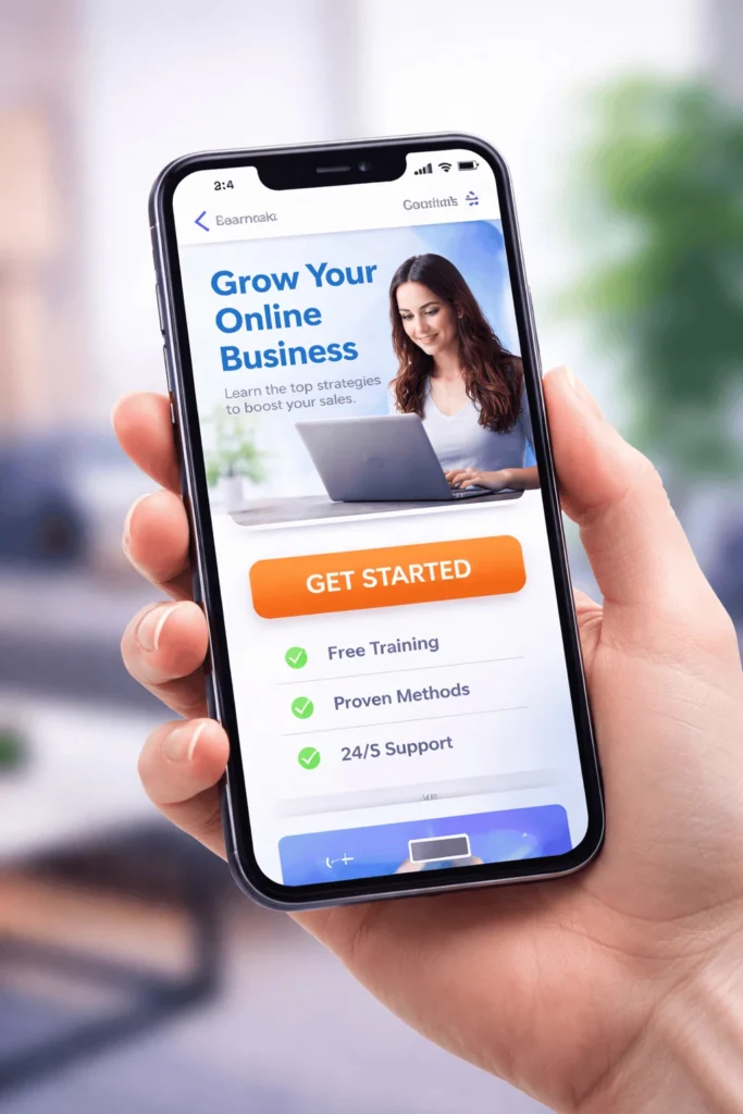 How to Create a Free Landing Page for Affiliate Marketing (No Domain Needed) mobile responsive landing page view for affiliate marketing.