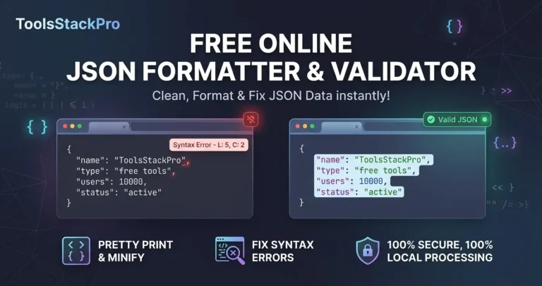 JSON Formatter and Validator ToolsStack Pro.
