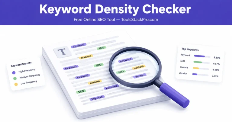 Free Keyword Density Checker Tool — Analyze keyword frequency and SEO content optimization at ToolsStackPro