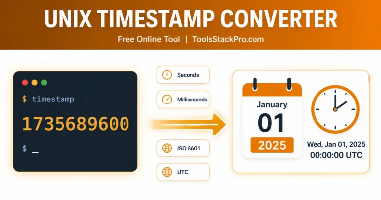 Unix Timestamp Converter: Free online tool to convert Unix timestamps to readable dates at ToolsStackPro.com