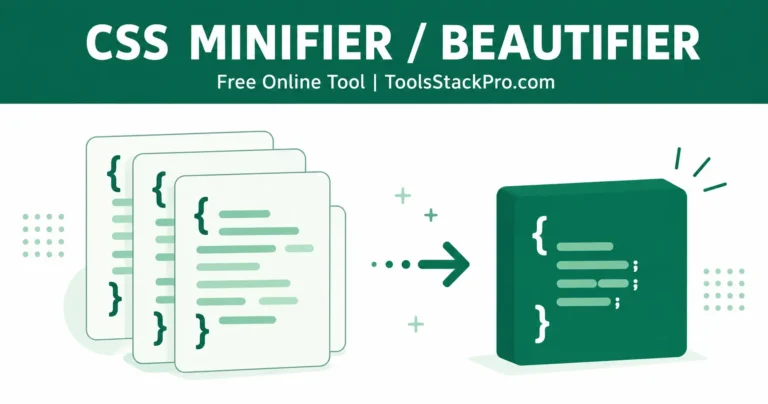 CSS Minifier and Beautifier: Free online tool to compress or format CSS code at ToolsStackPro.com