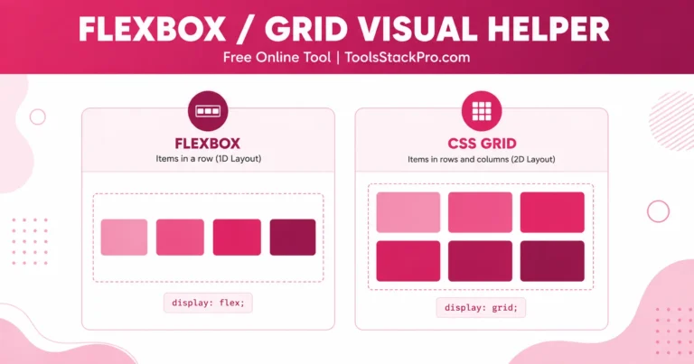 Flexbox And Grid Visual Helper: Free online tool to preview and generate CSS layout code at ToolsStackPro.com