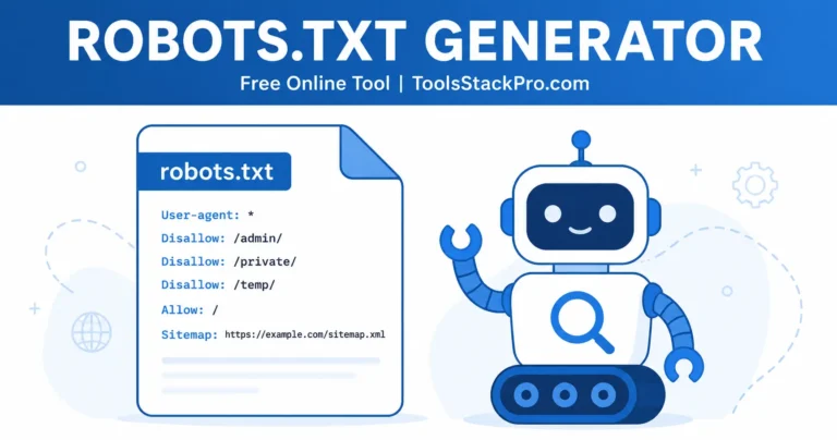 Robots.txt Generator: Free online tool to create and download robots.txt files at ToolsStackPro.com