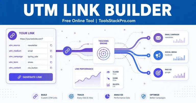 UTM Link Builder: Free online tool to build trackable web marketing links at ToolsStackPro.com